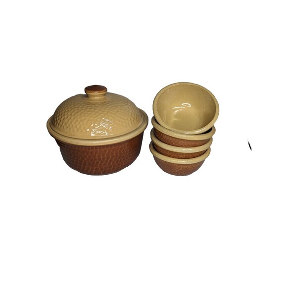 VTG 40's  Casserole/Soup Dish And Bowls - Picture 1 of 16